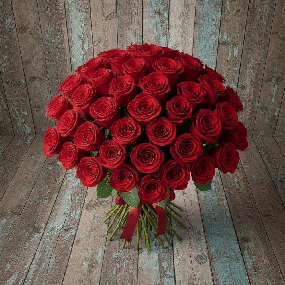 Букет 55 Красных роз Фридом в Сусанино