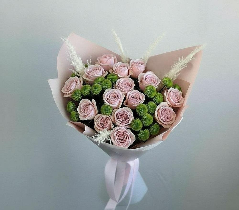 Букет цветов из: Розы и Хризантемы в Сусанино