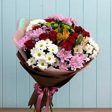Букет цветов из:  Розы, Хризантемы и Альстромерии #REPLACE_PRED# Сусанино