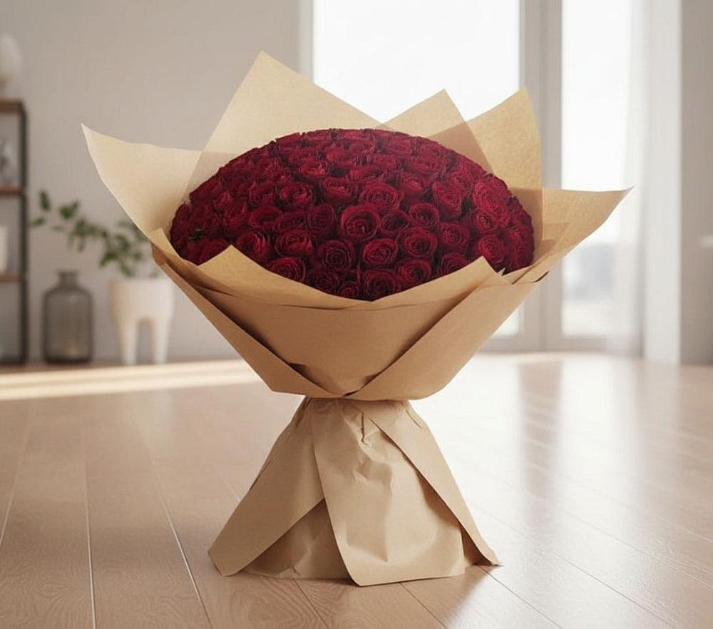 Букет 101 Красная роза в Сусанино