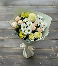 Букет цветов из:  Альстромерии, Розы и Хризантемы в Сусанино